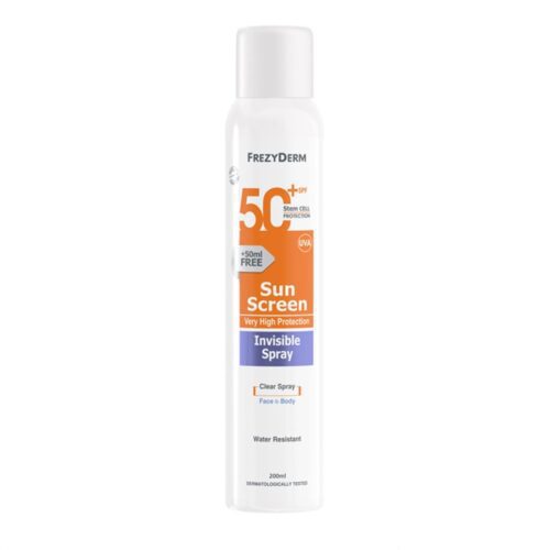 Frezyderm Sun Screen Invisible Spray SPF50+ Αντηλιακό Σπρέι Προσώπου & Σώματος 200ml