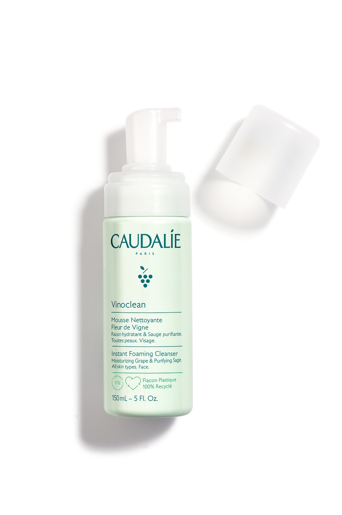 Caudalie Vinoclean Instant Foaming Cleanser Απαλός Αφρός Καθαρισμού Προσώπου 150ml